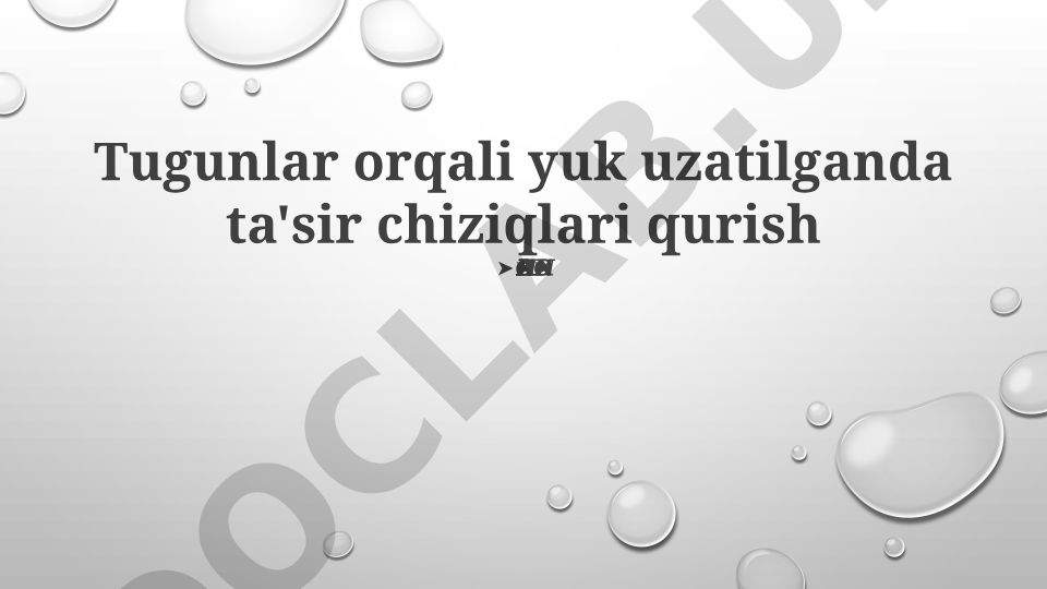 Truss yuklamalari uchun ta'sir chiziqlarini yaratish