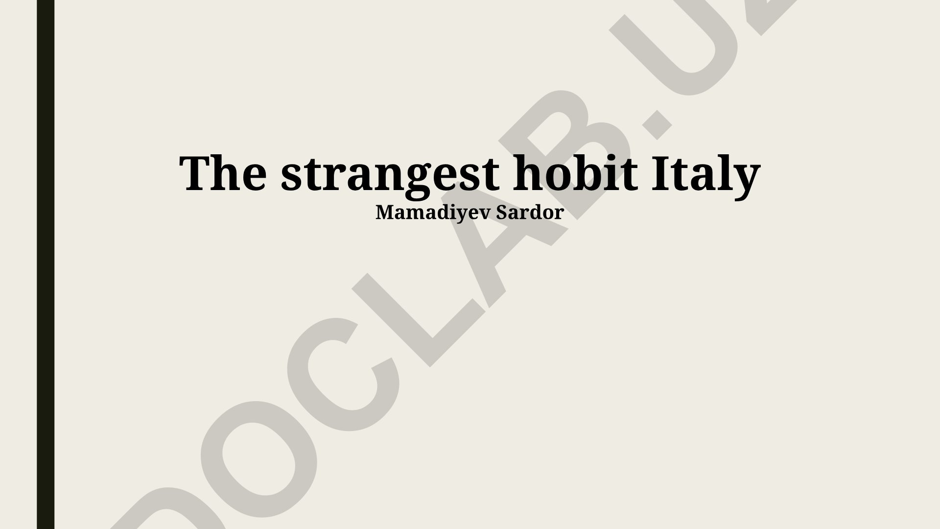 The Enigma of the Italian Hobbit