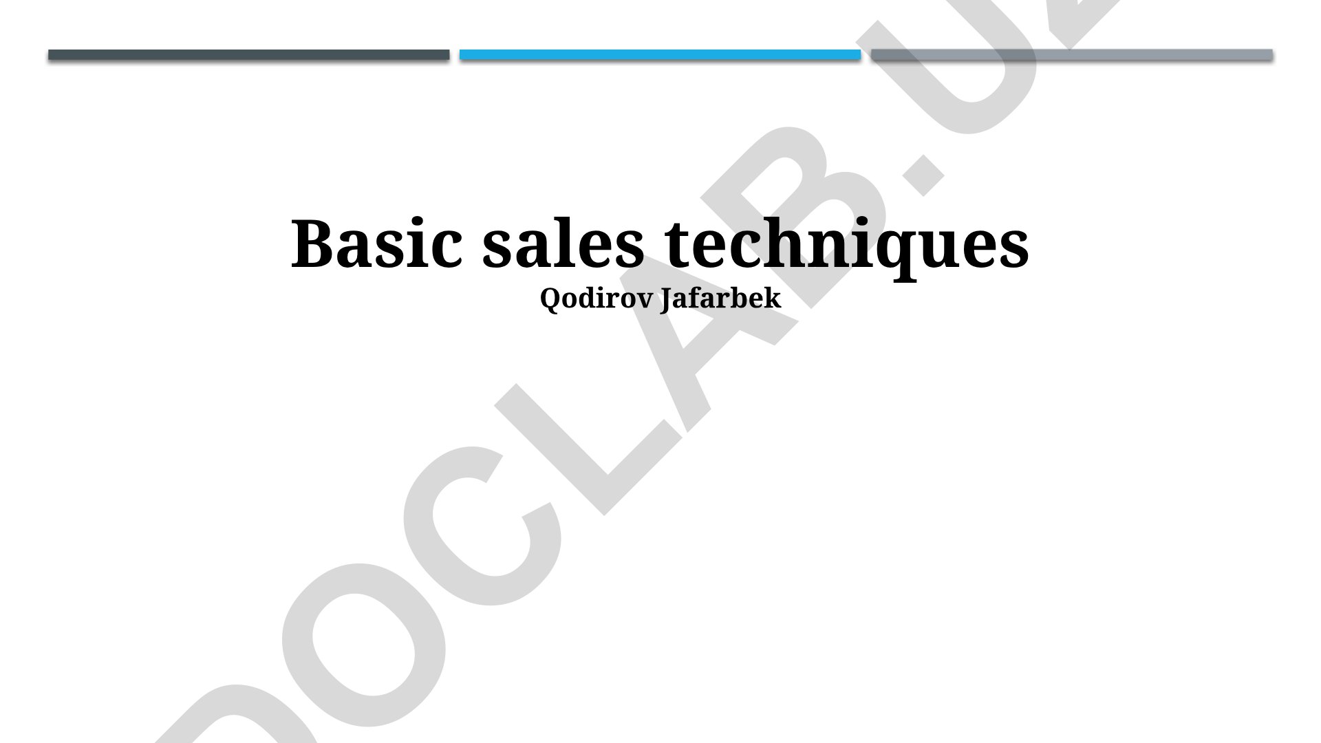 Basic sales techniques