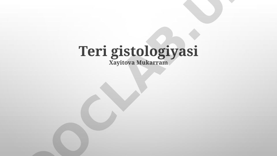 Teri gistologiyasi