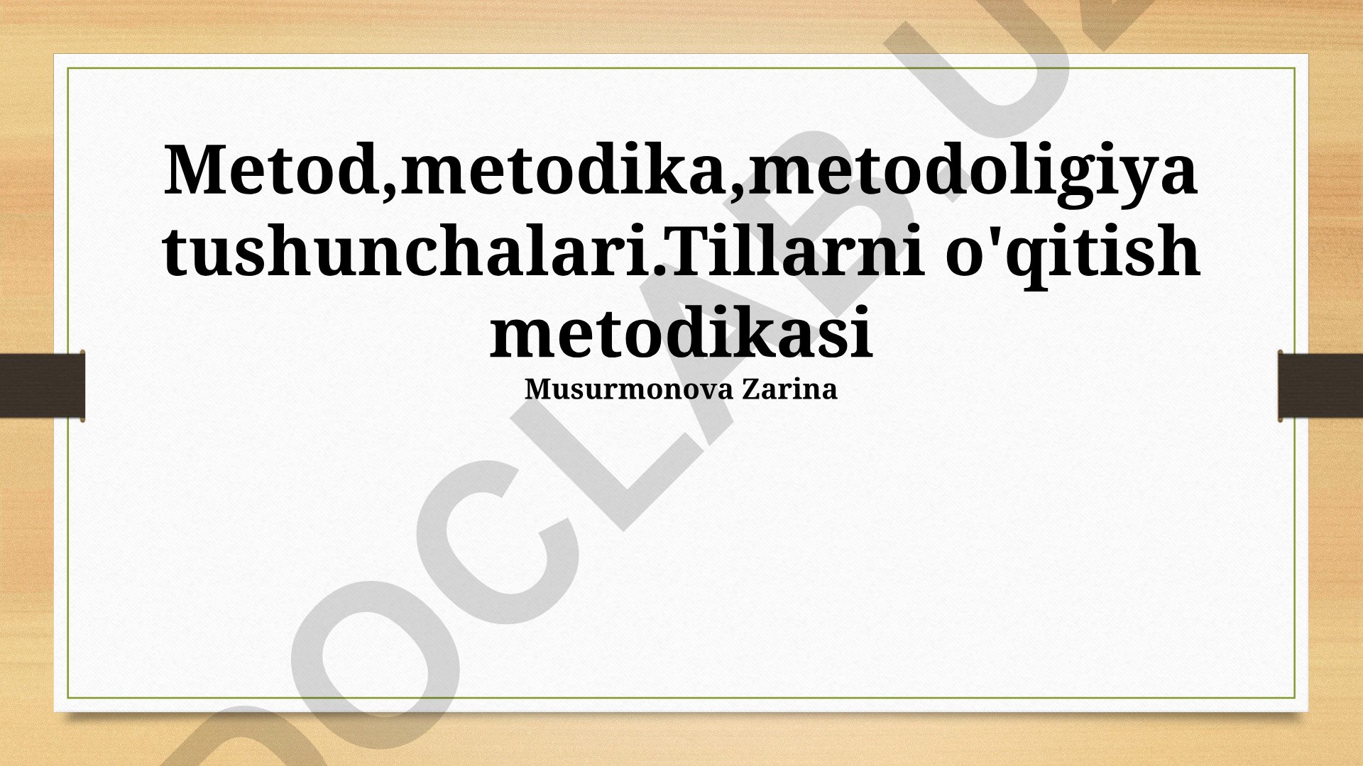 Metod, metodika, metodologiya tushunchalari va tillarni o'qitish metodikasi