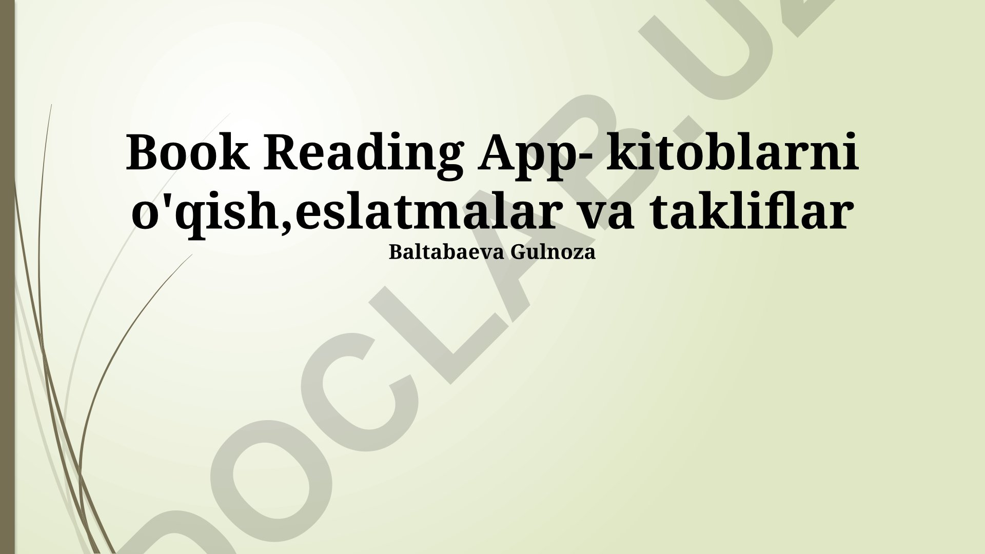Kitob o'qish ilovasi imkoniyatlari va rivojlanish istiqbollari