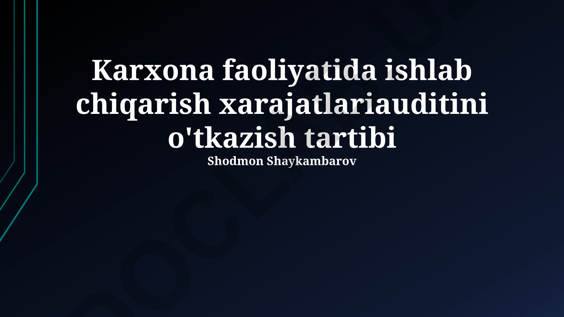Ishlab chiqarish xarajatlarini audit qilish tartibi va natijalari