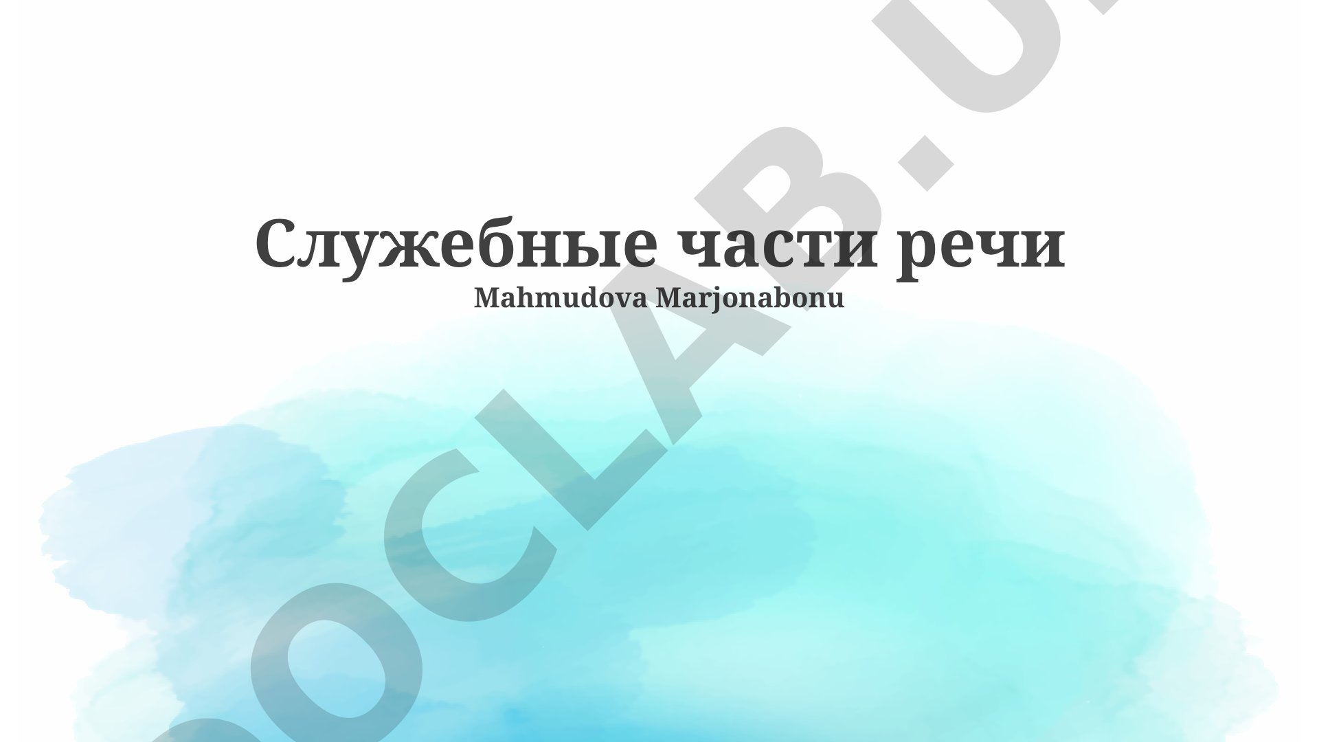 Служебные части речи