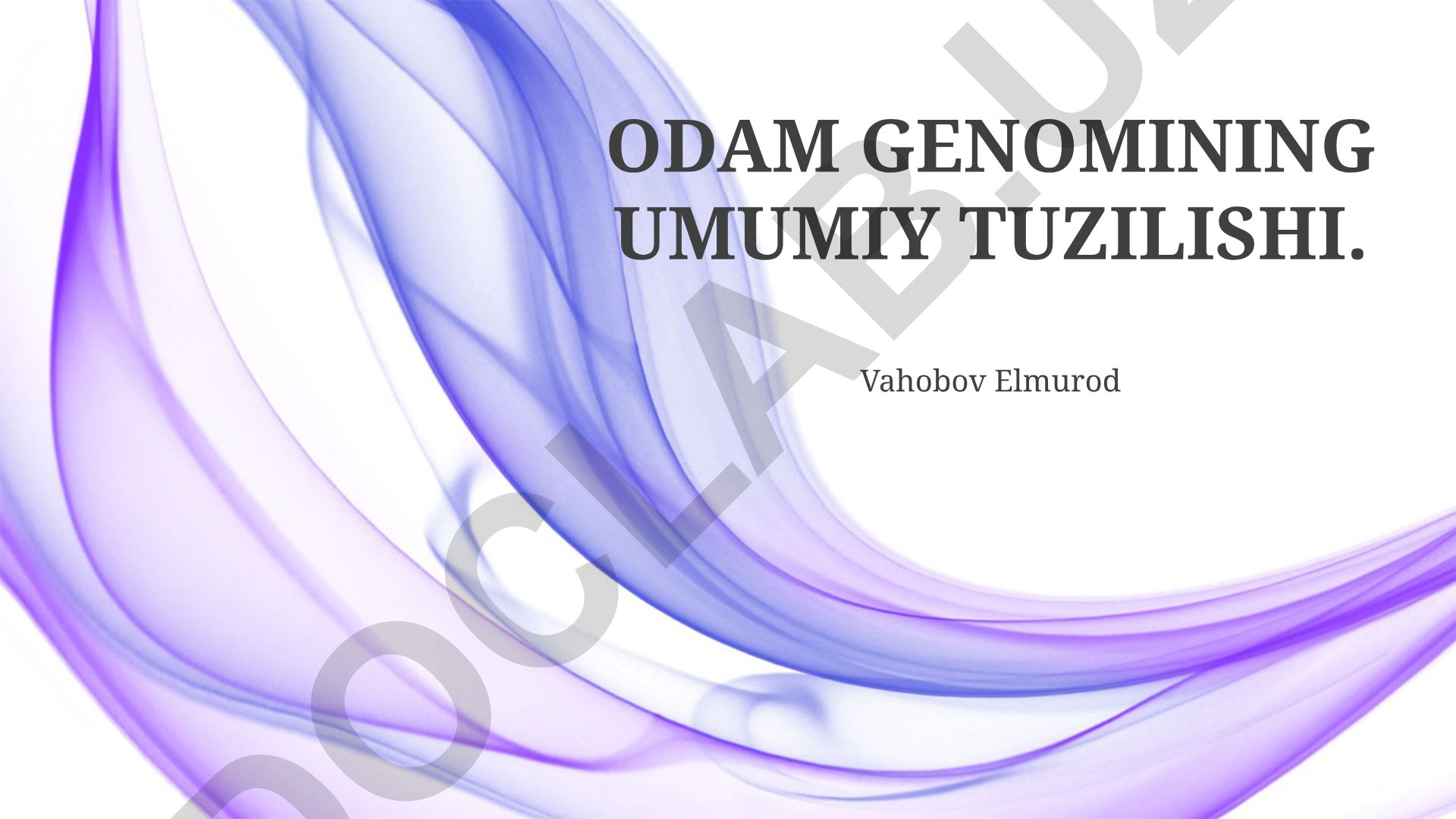 Odam genomining umumiy tuzilishi
