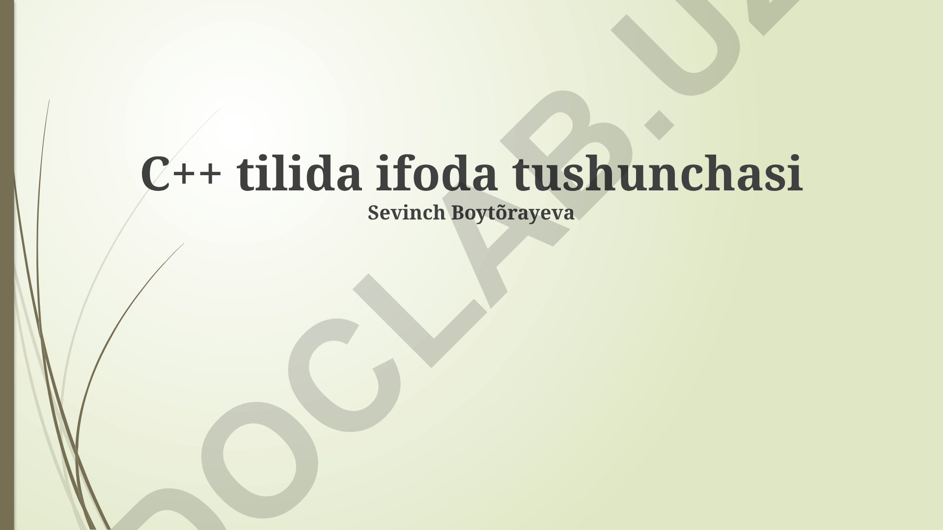 C++ tilida ifoda tushunchasi va iboralar