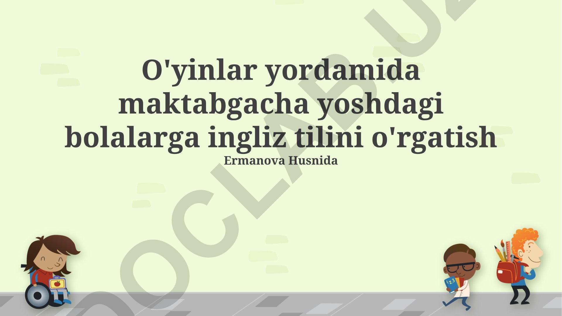O'yinlar yordamida maktabgacha yoshdagi bolalarga ingliz tilini o'rgatish