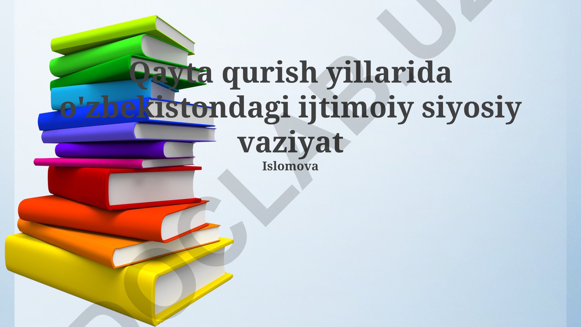 Perestroyka davrida O'zbekistonning ijtimoiy-siyosiy ahvoli