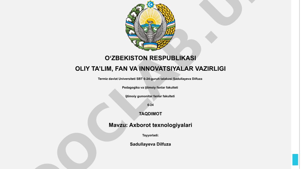 Axborot texnologiyalari: Tarix, asosiy tushunchalar va rivojlanish
