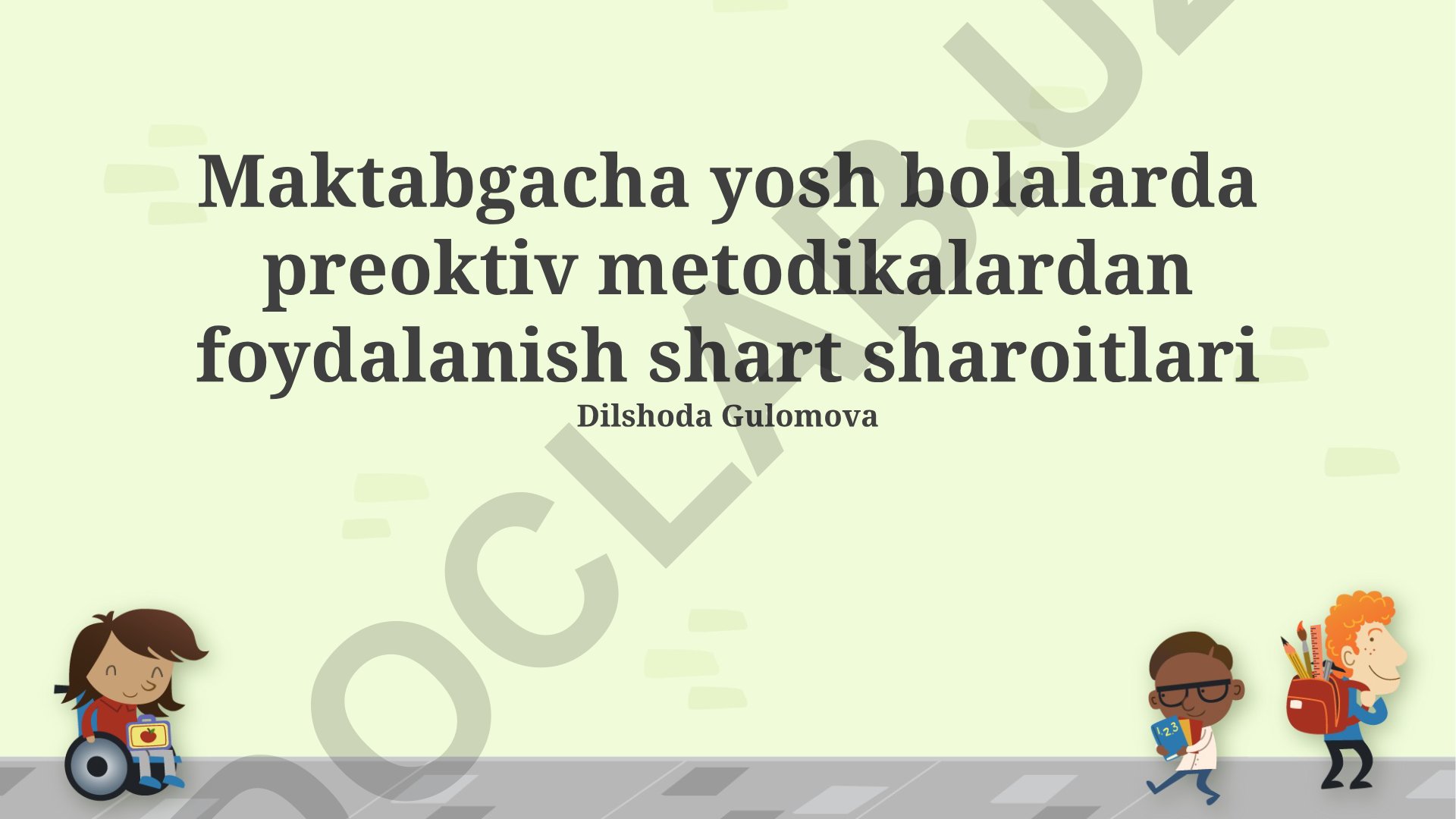 Maktabgacha yosh bolalarda proyektiv metodikalardan foydalanish shart sharoitlari