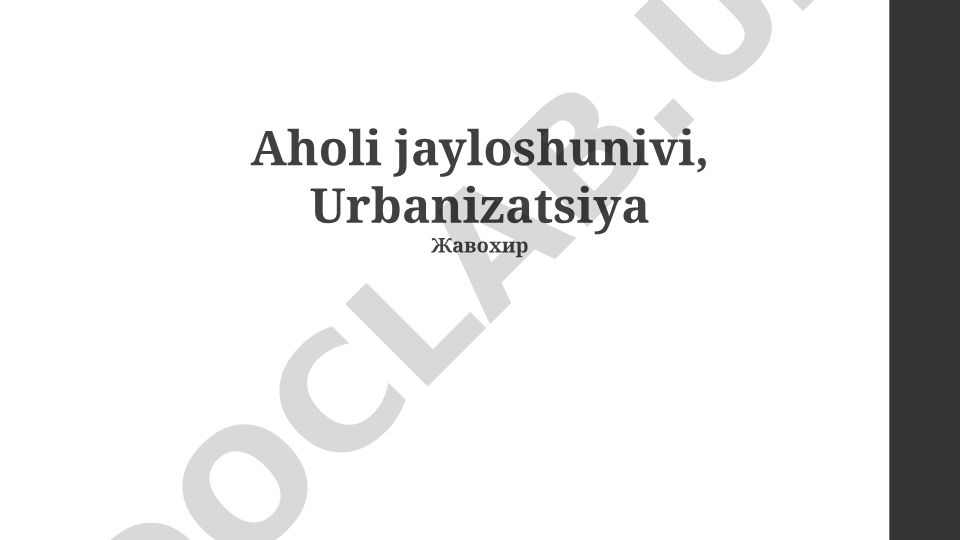 Aholi tarqalishi va urbanizatsiya: omillar, ta'sirlar va barqaror rivojlanish