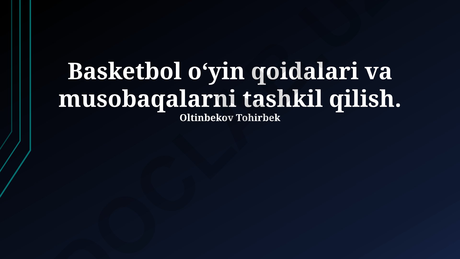 Basketbol o‘yin qoidalari va musobaqalarni tashkil qilish