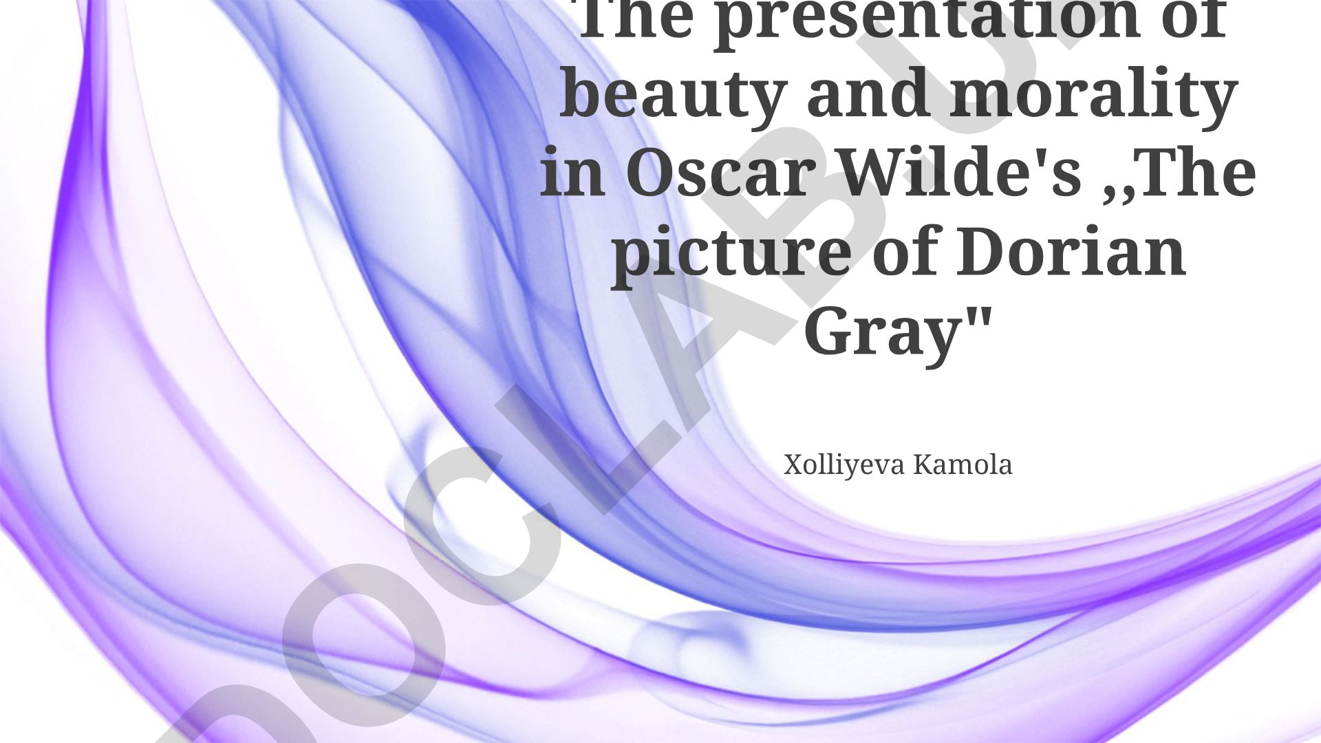Oscar Wilde's "The Picture of Dorian Gray" - Beauty and Morality