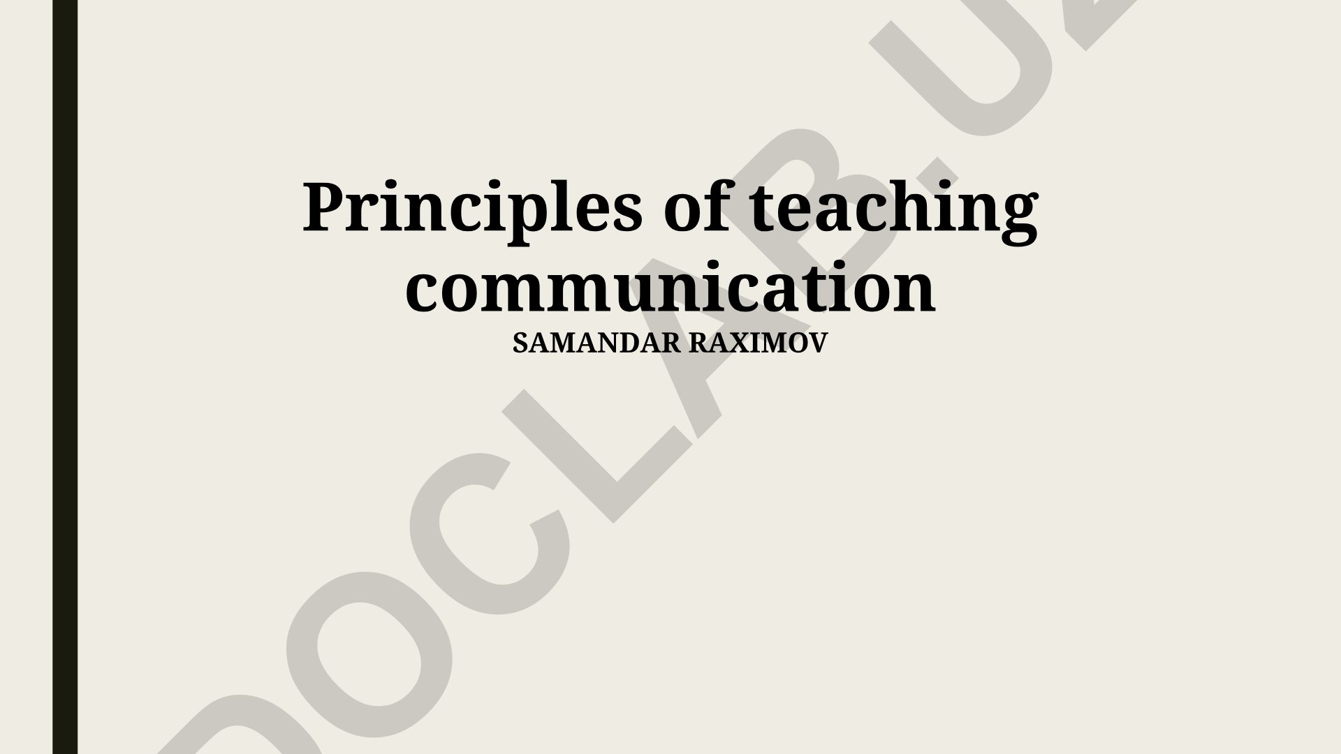 Principles of teaching communication