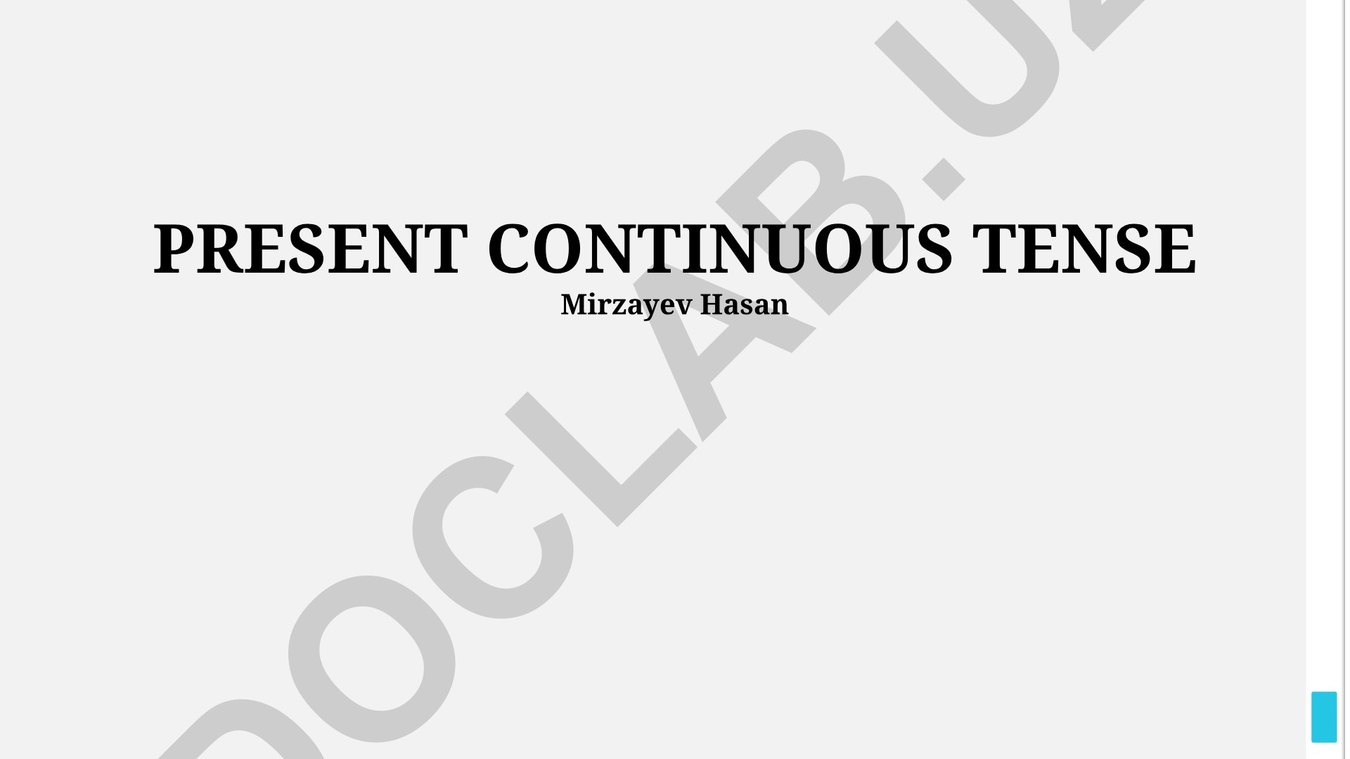 Present Continuous Tense