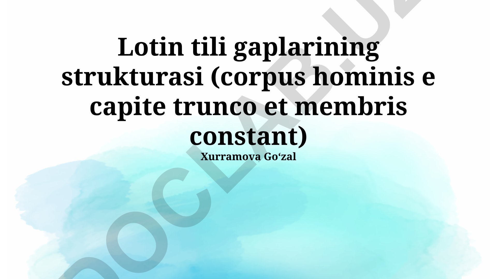 Lotin tili gaplarining strukturasi