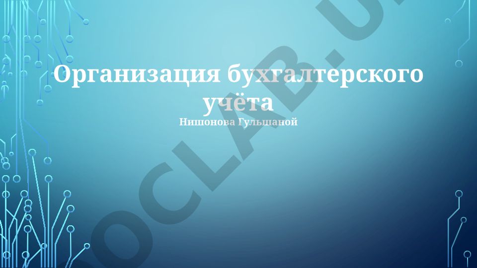 Организация бухгалтерского учёта