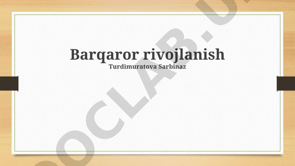 Barqaror rivojlanish