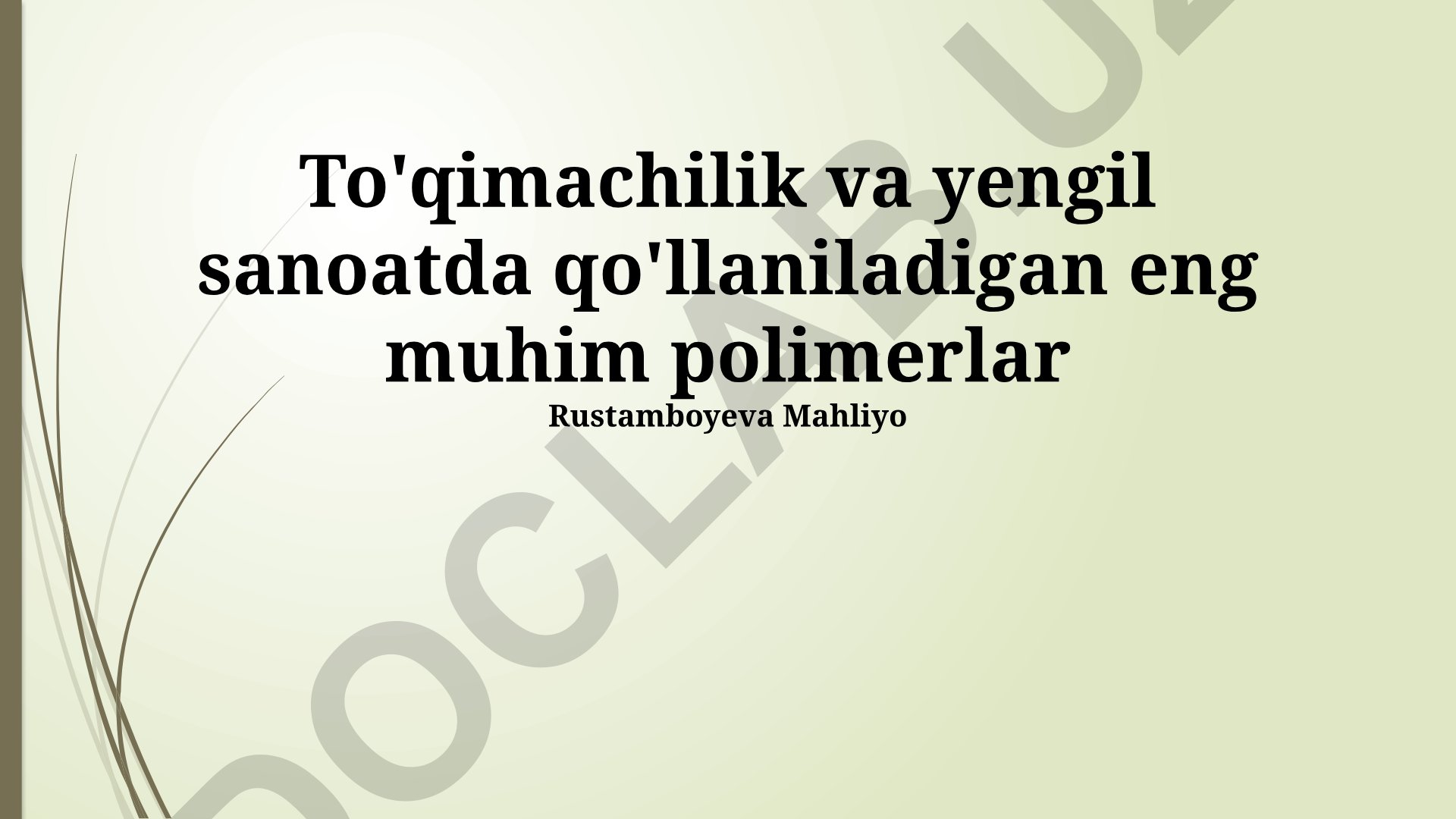 To'qimachilik va yengil sanoatda qo'llaniladigan eng muhim polimerlar
