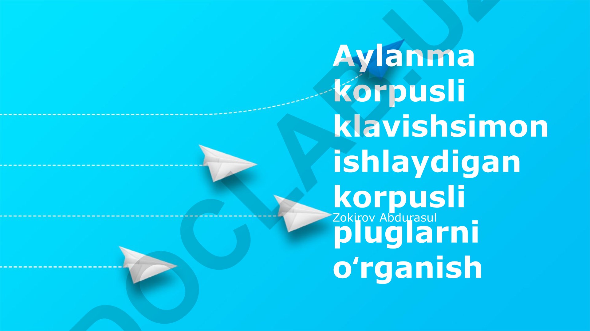 Aylanma korpusli klavishsimon ishlaydigan korpusli pluglarni oʻrganish