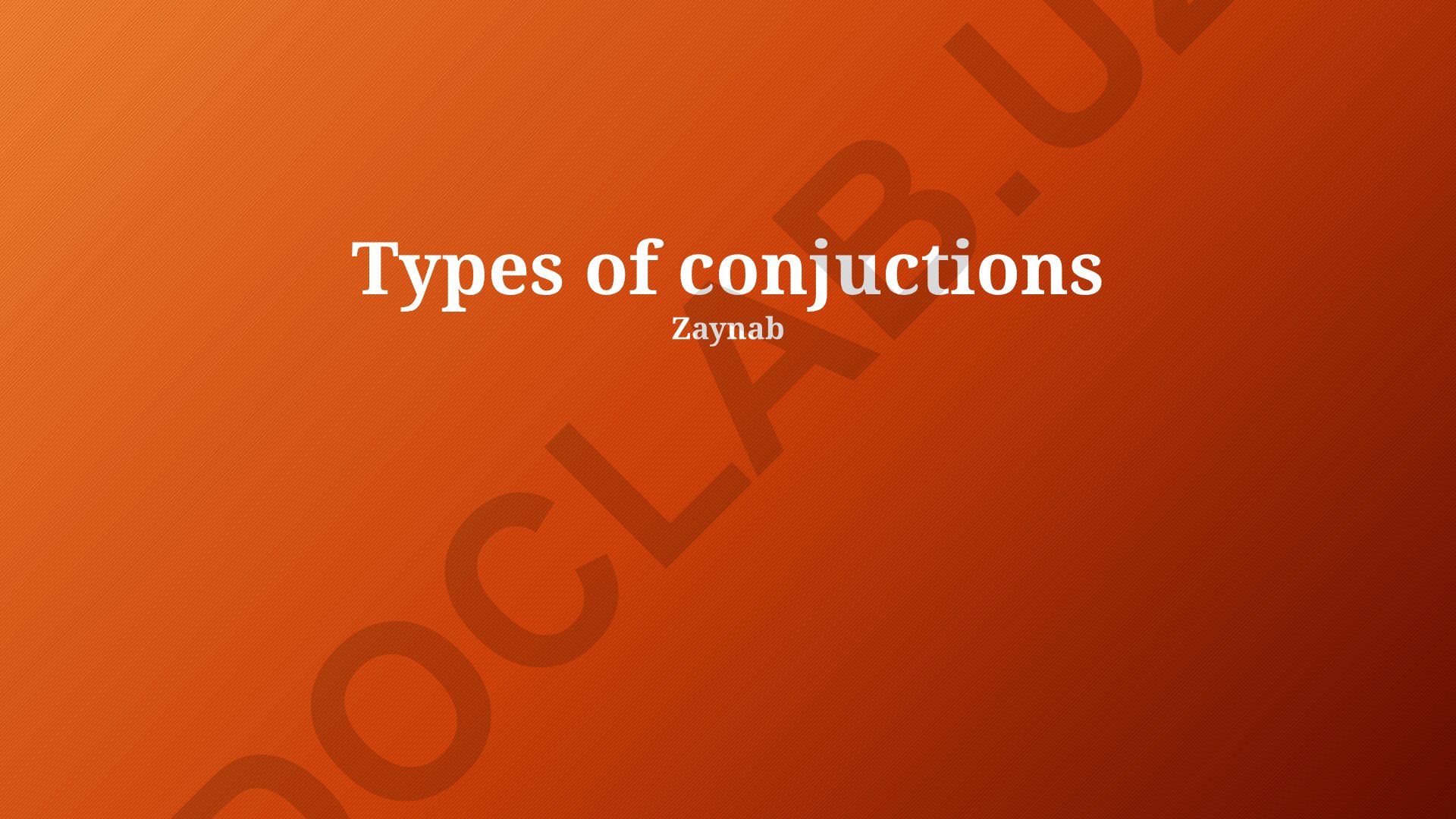 Types of conjunctions in English grammar