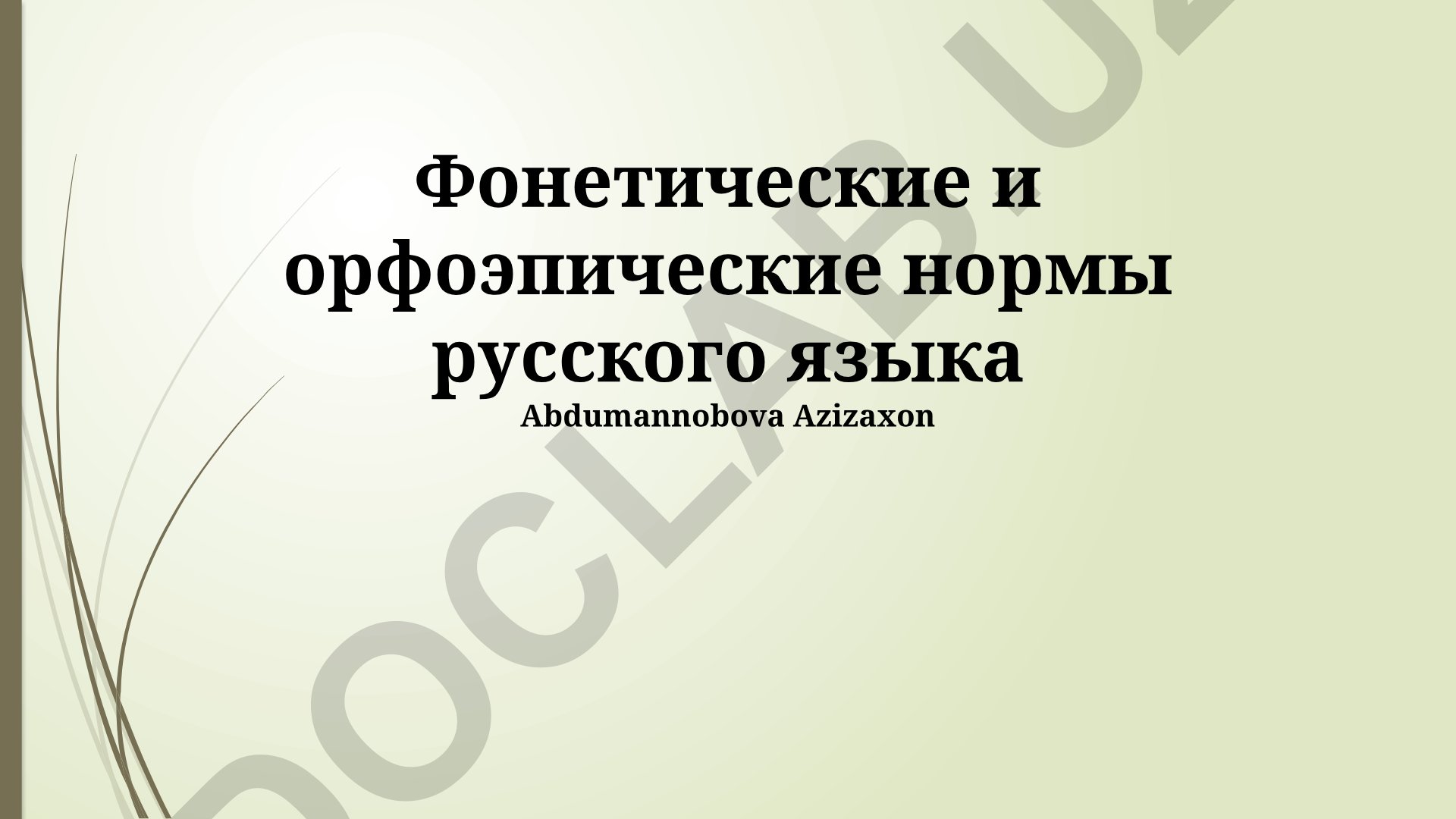 Фонетические и орфоэпические нормы русского языка
