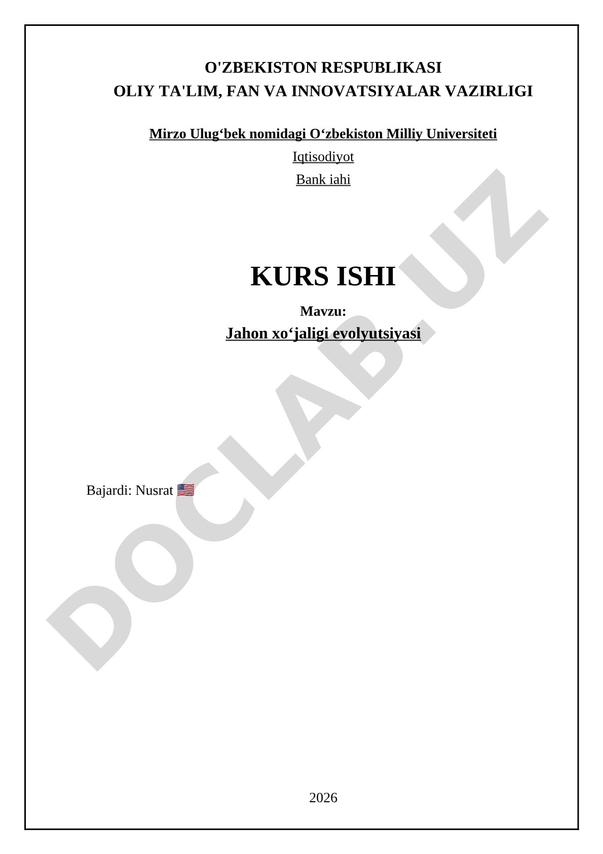 Jahon xoʻjaligi evolyutsiyasi