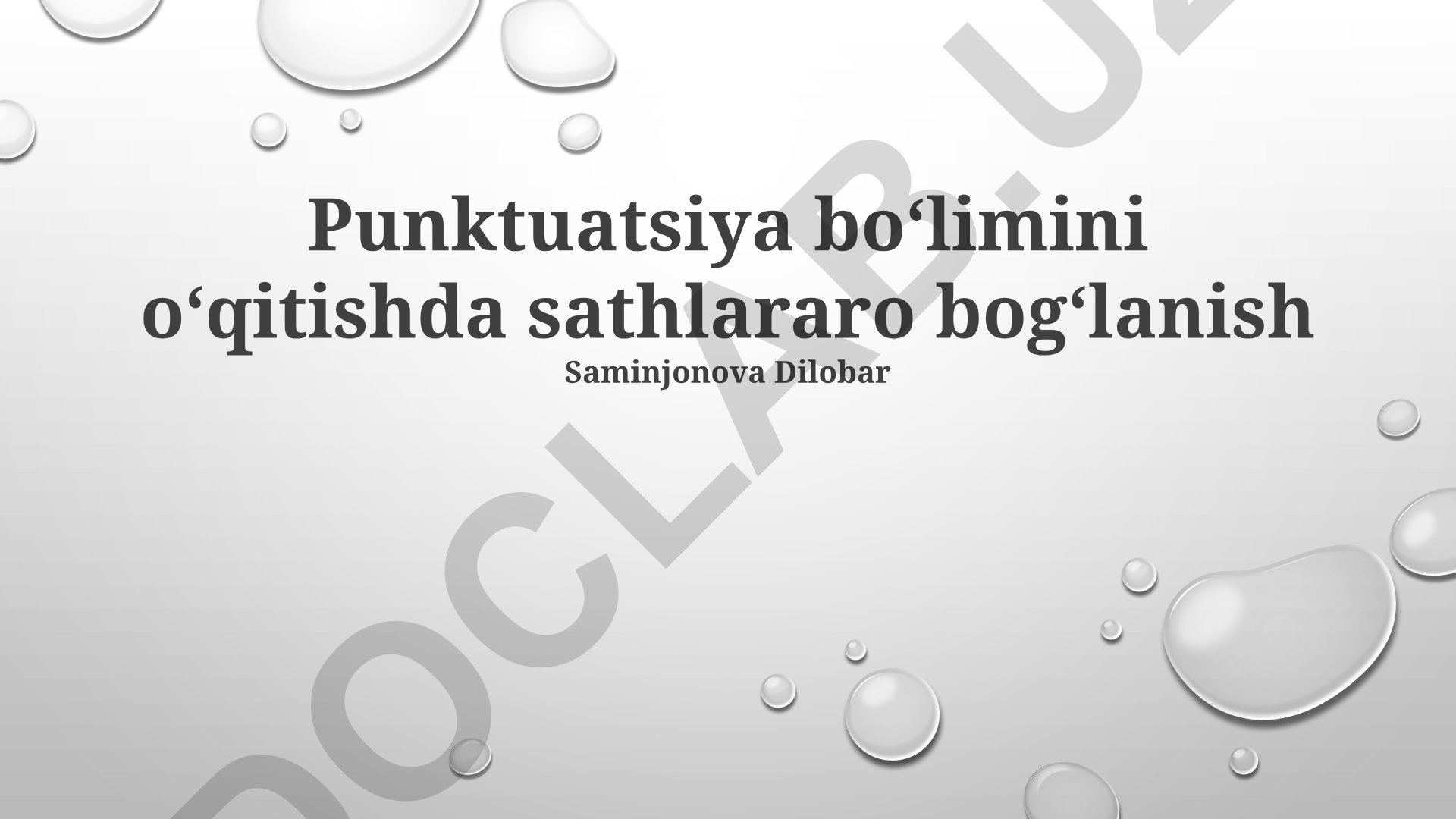 Punktuatsiya boʻlimini oʻqitishda sathlararo bogʻlanish