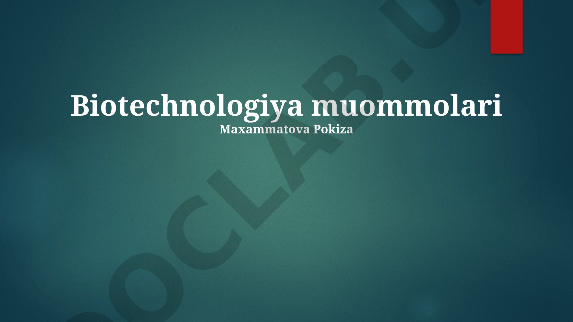 Biotechnologiya muommolari