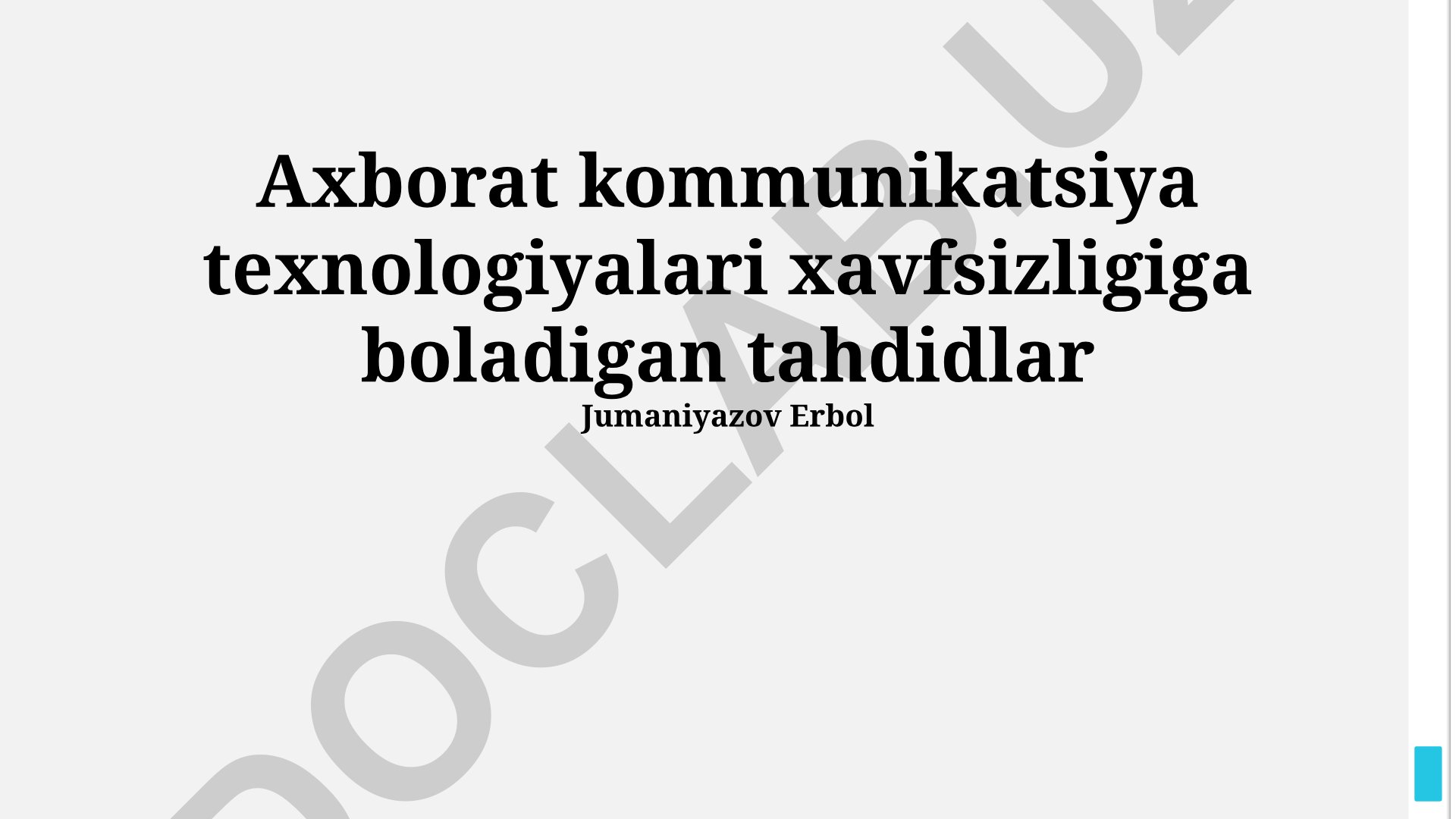 Axborot kommunikatsiya texnologiyalari xavfsizligiga boladigan tahdidlar