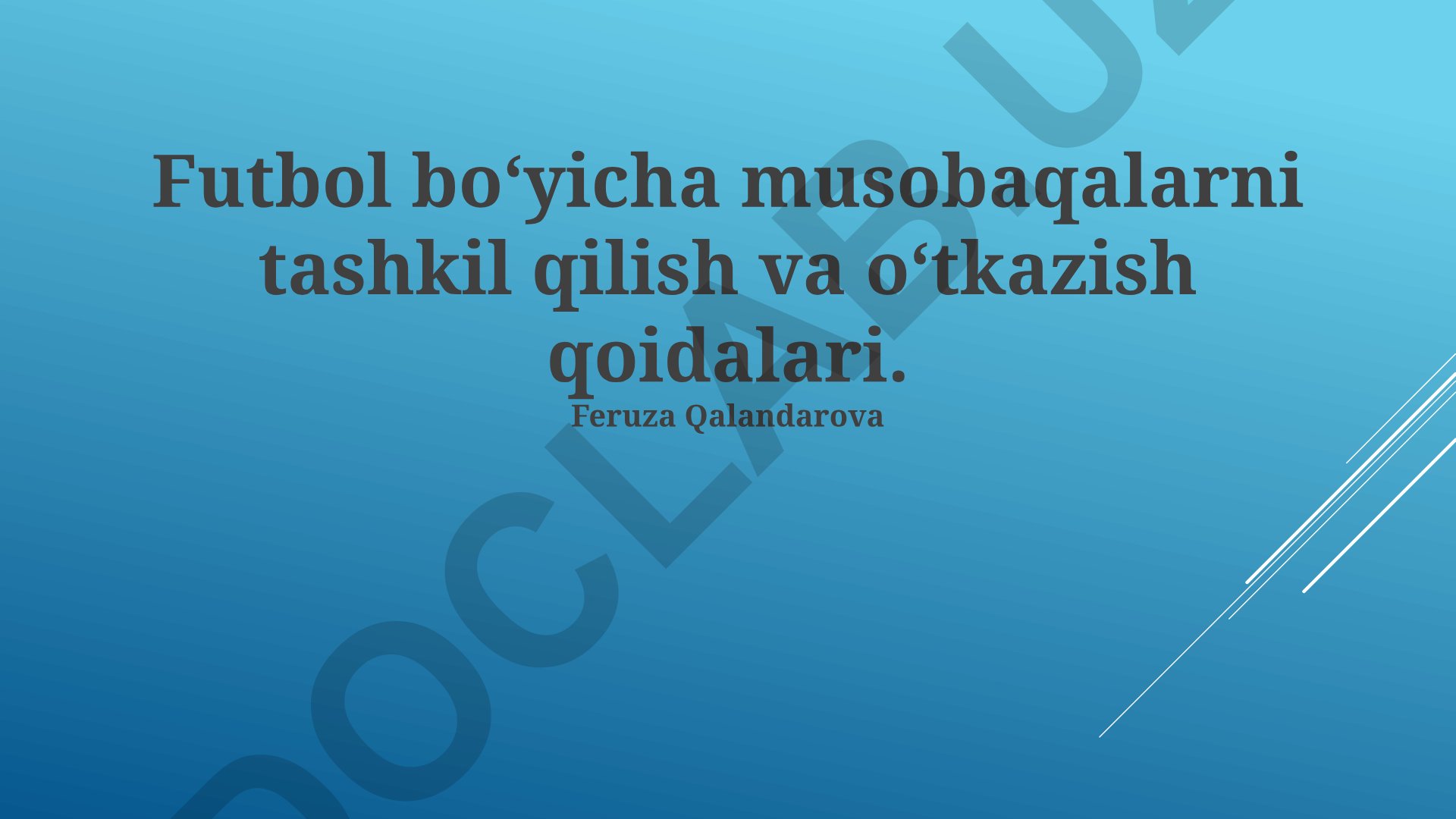 Futbol musobaqalarini tashkil qilish va o'tkazish qoidalari