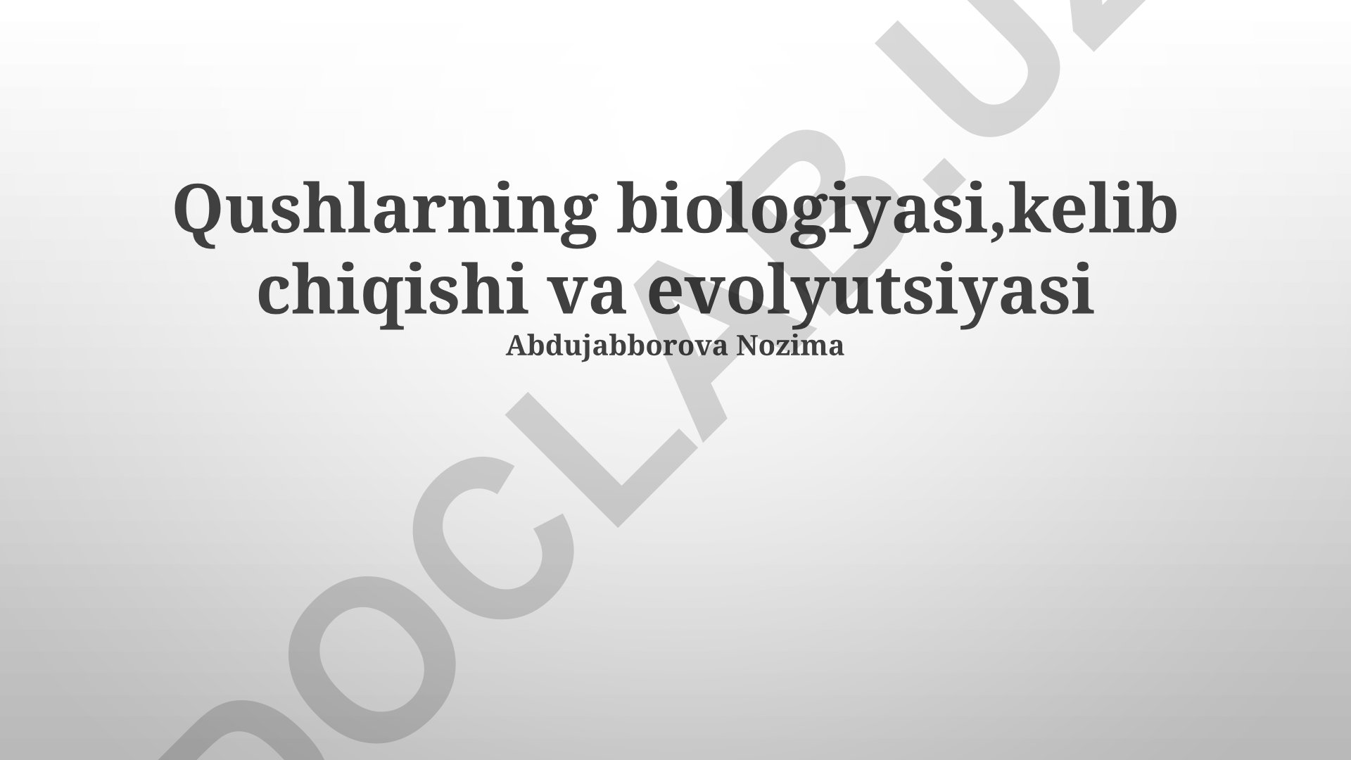 Qushlarning biologiyasi, kelib chiqishi va evolyutsiyasi