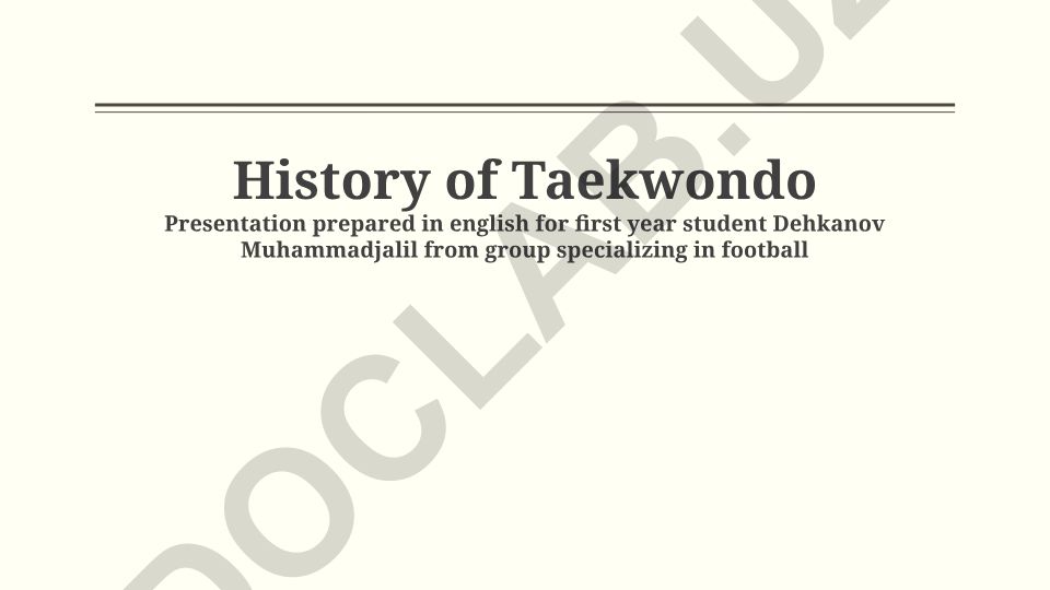 History of Taekwondo
