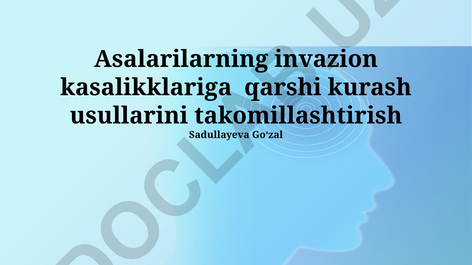 Asalarilarning invazion kasaliklariga qarshi kurash usullarini takomillashtirish