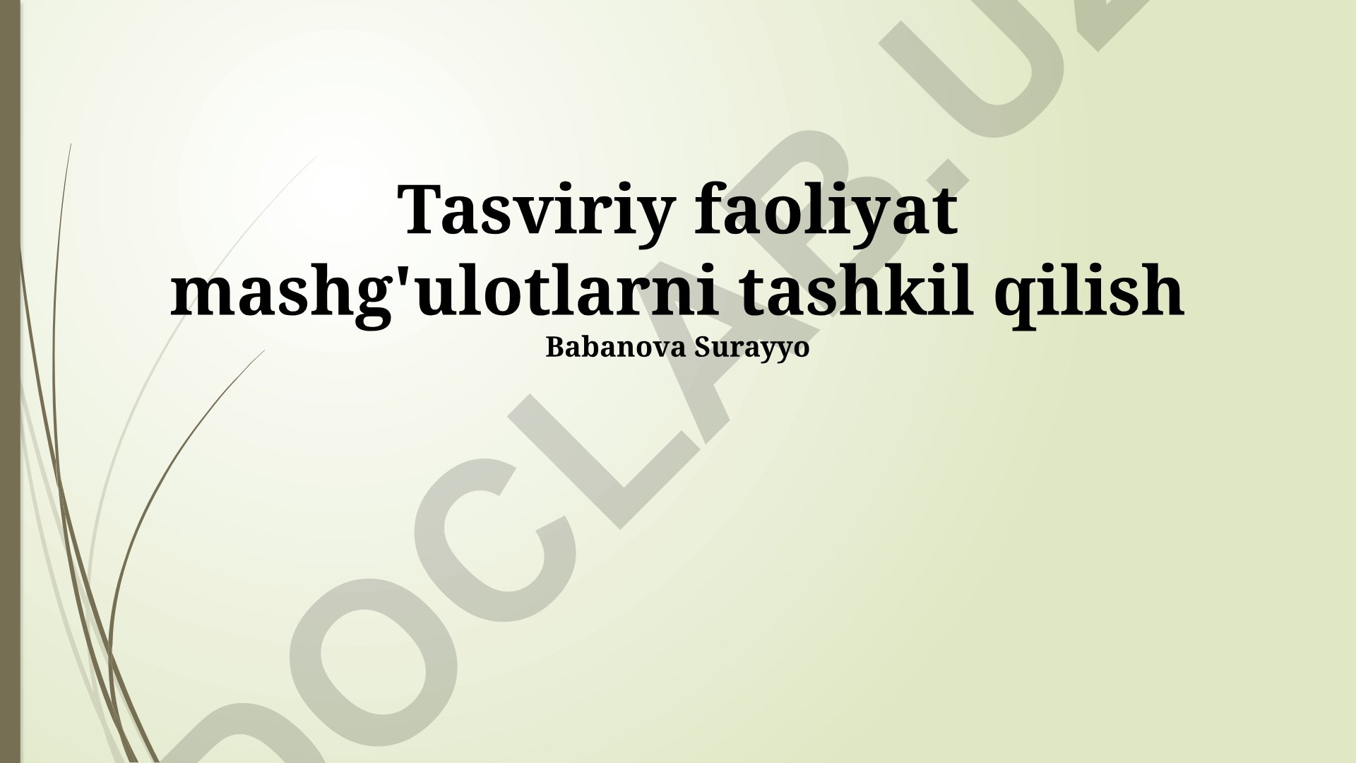 Vizual san'at tadbirlarini tashkil qilish va boshqarish