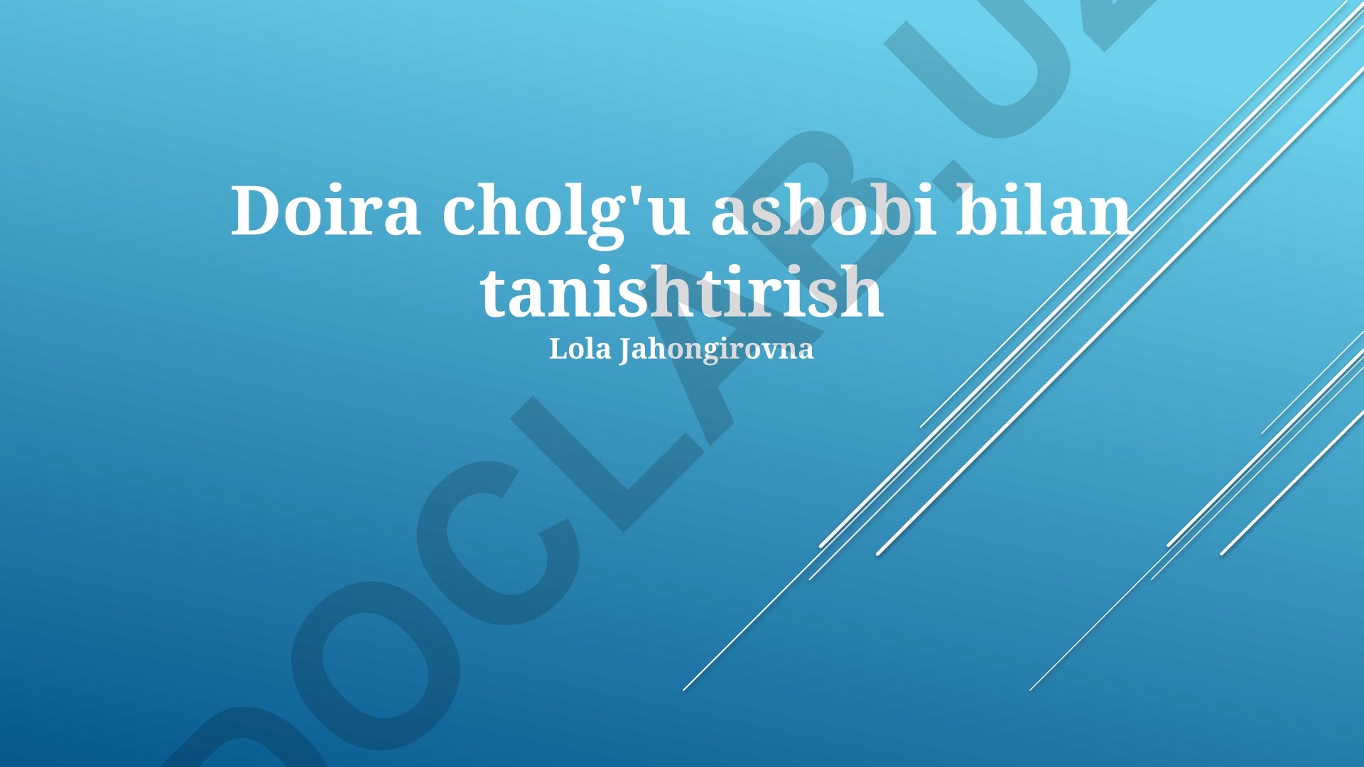 Doira cholg'u asbobi bilan tanishtirish
