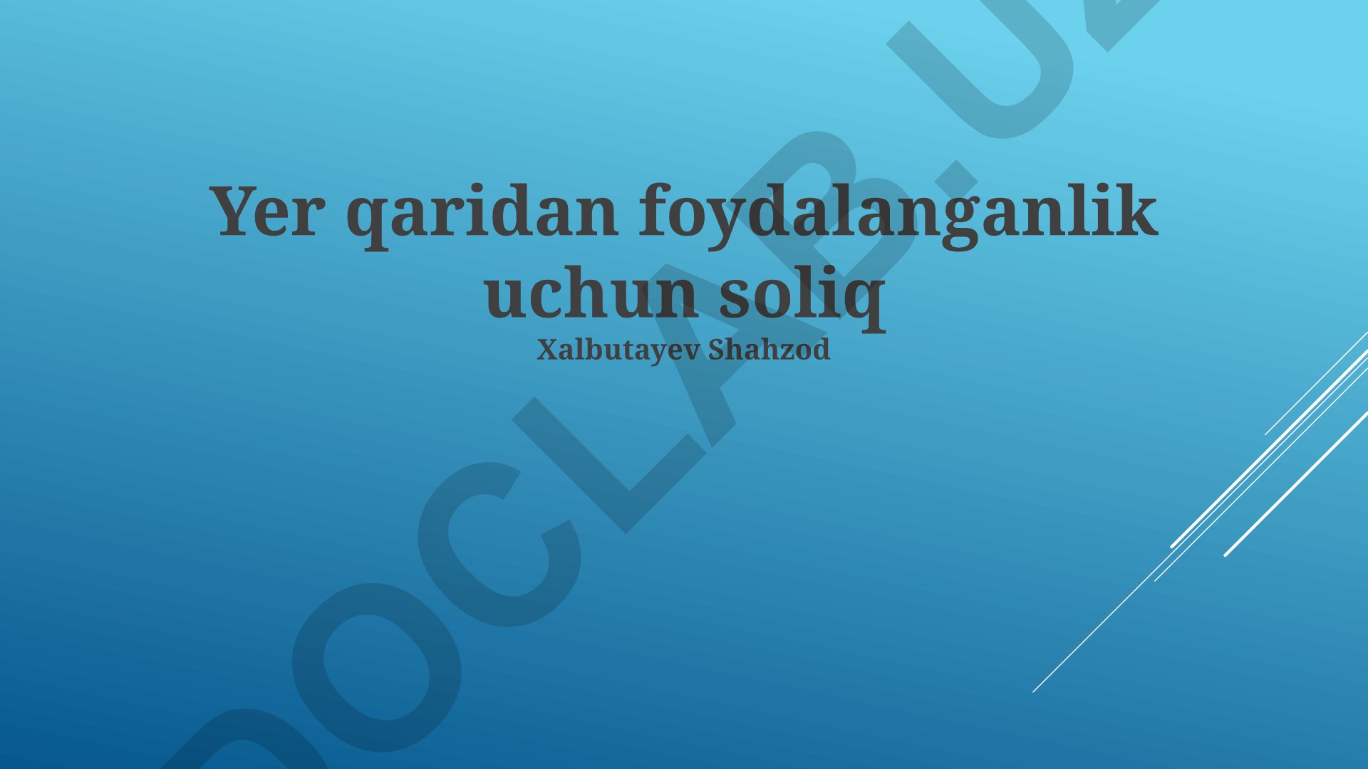 Yer qaridan foydalanish soliqlari va optimallashtirish usullari