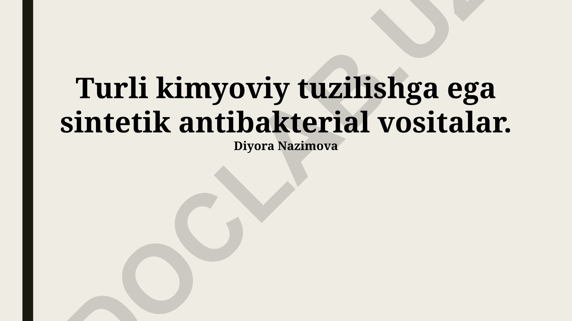 Turli kimyoviy tuzilishga ega sintetik antibakterial vositalar