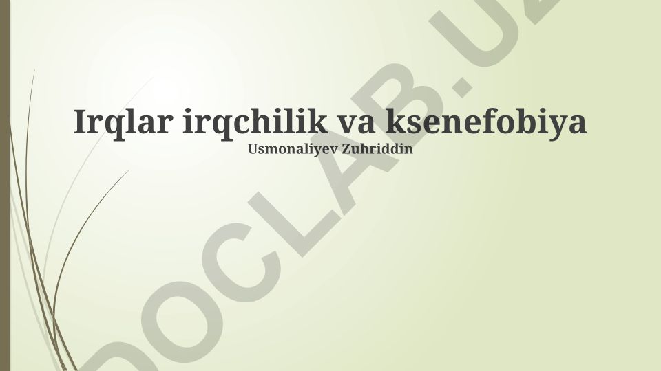 Irqlar irqchilik va ksenefobiya