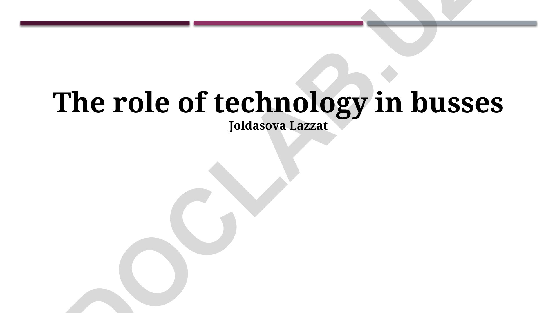 The role of technology in buses