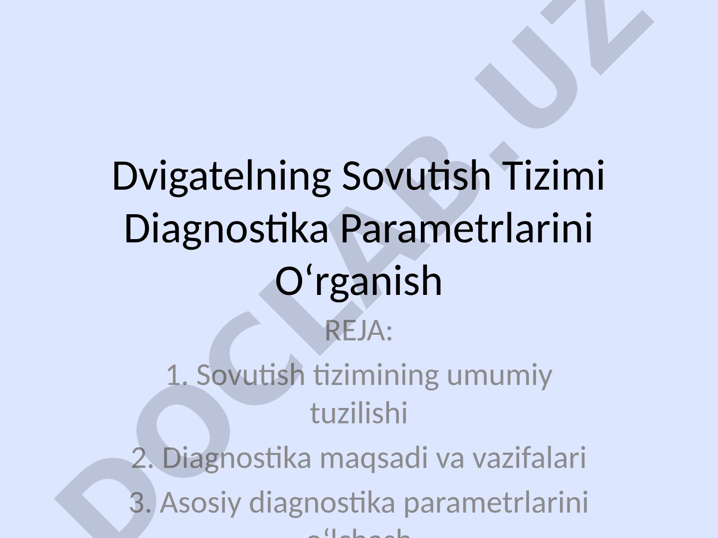Dvigatelning Sovutish Tizimi Diagnostika Parametrlarini O‘rganish