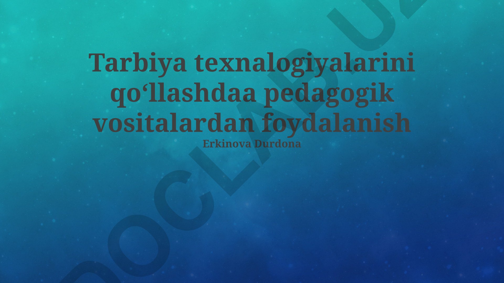 Tarbiya texnologiyalarida pedagogik vositalardan foydalanish