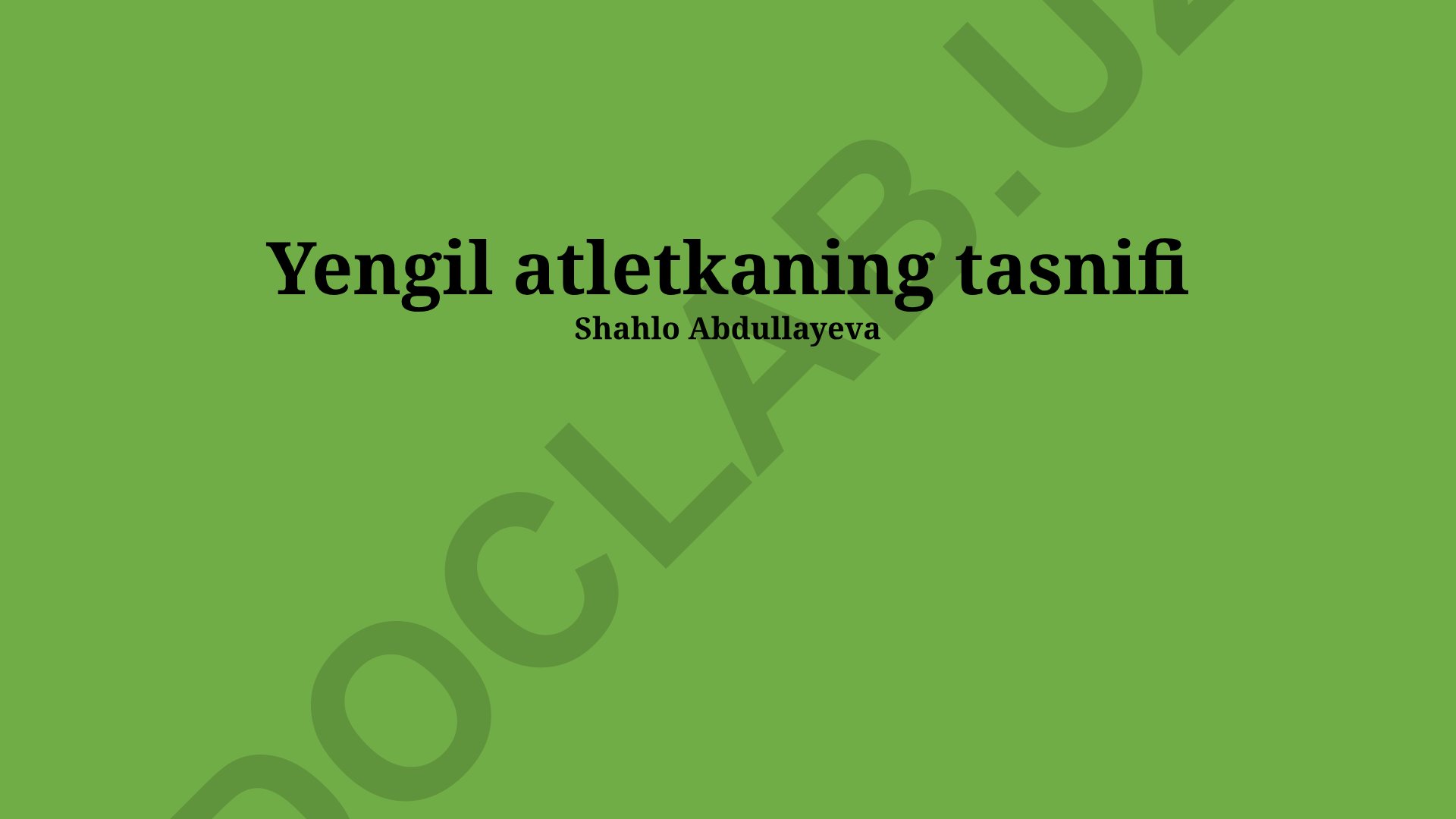Yengil atletika sportchilarining tasnifi va musobaqa turlari