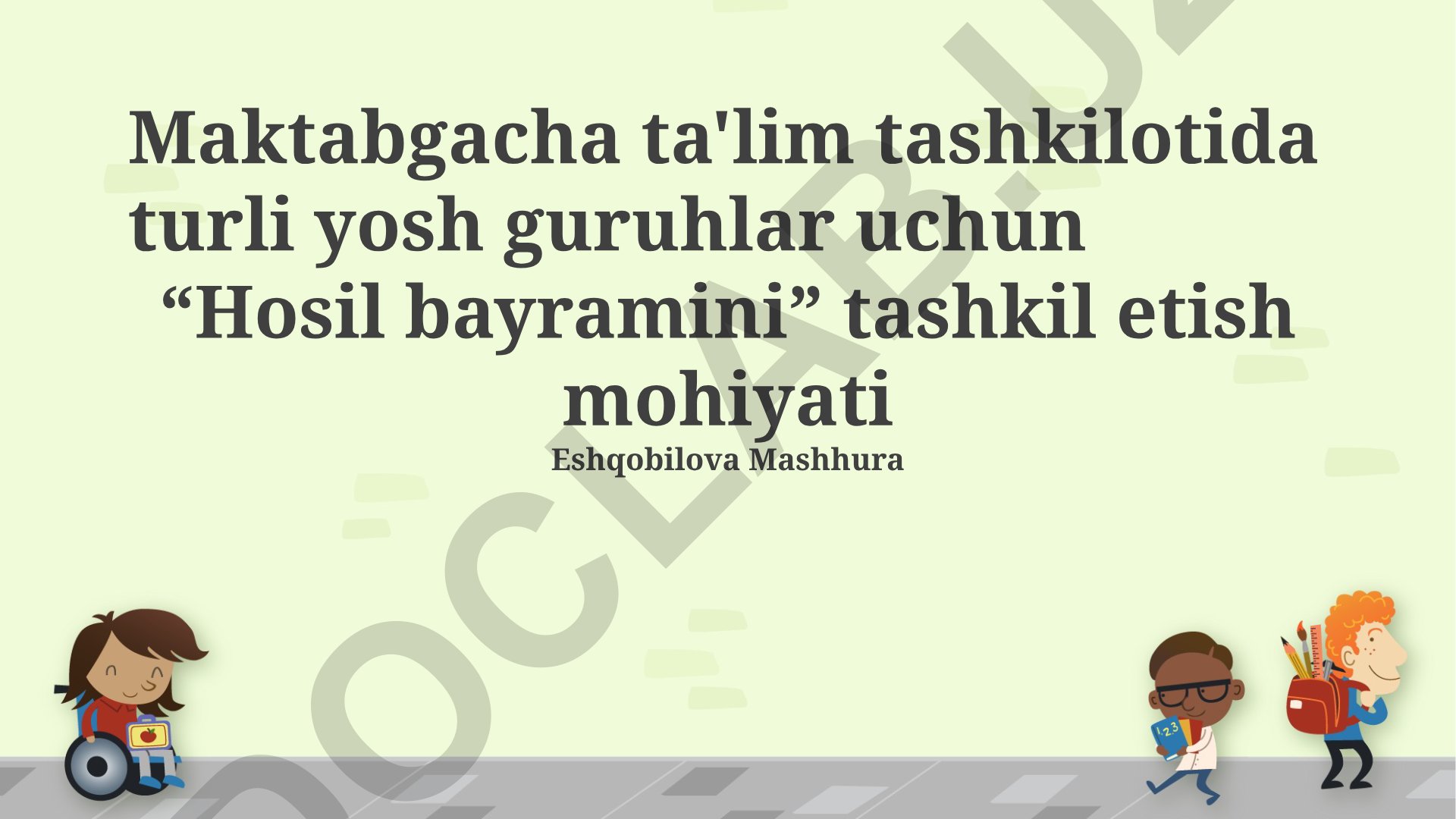 Maktabgacha ta'lim tashkilotida turli yosh guruhlar uchun “Hosil bayramini” tashkil etish mohiyati