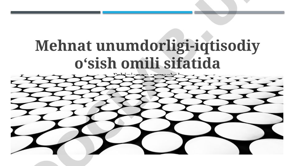 Mehnat unumdorligi-iqtisodiy oʻsish omili sifatida