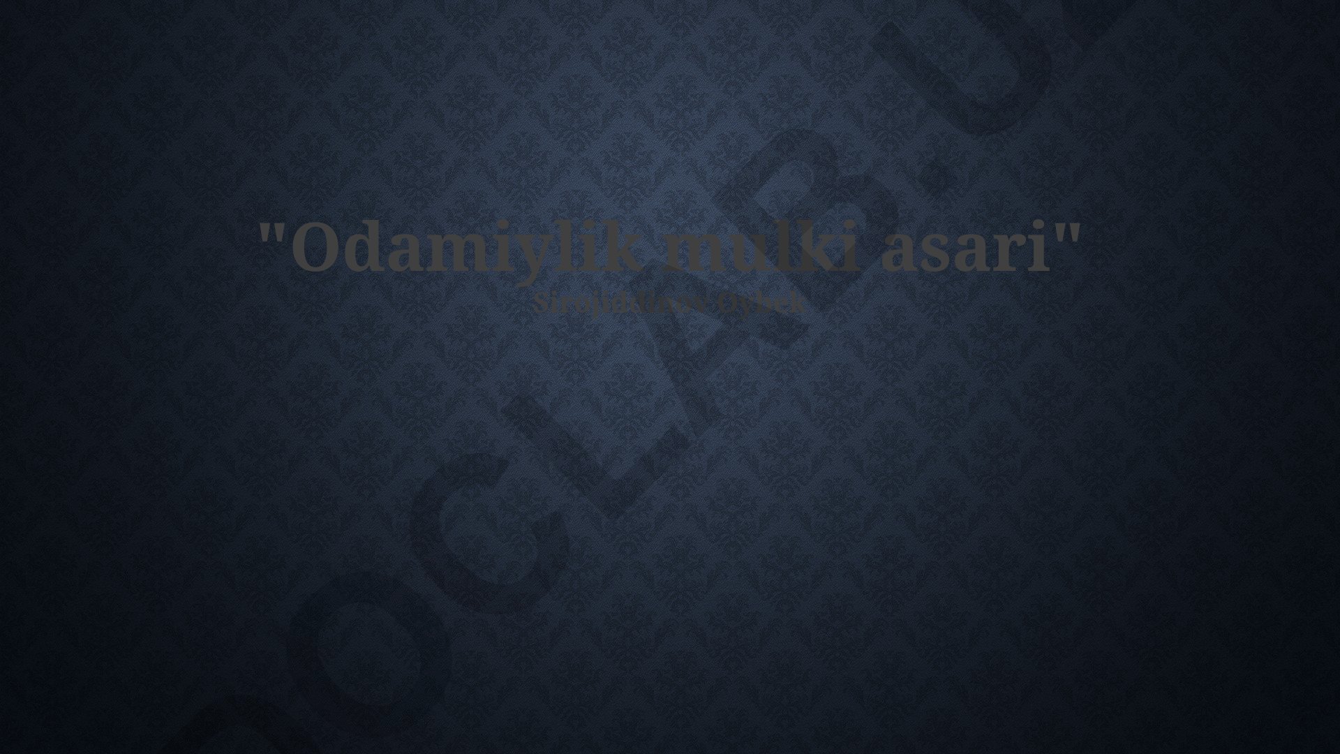 Odamiylik mulki asari