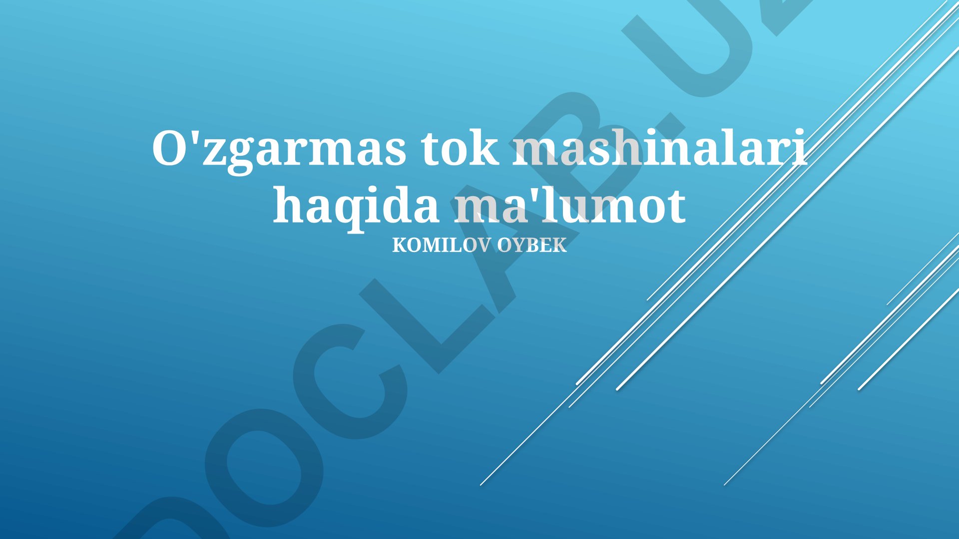 Doimiy tok mashinalari turlari, ish prinsipi va qo'llanilishi