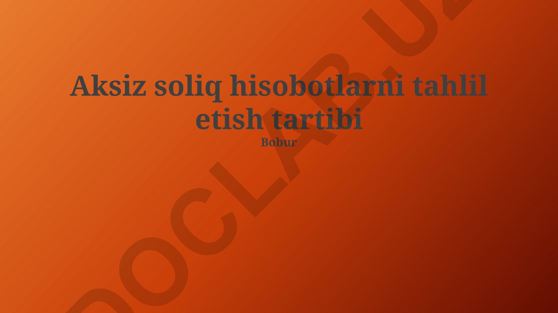 Aksiz soliq hisobotlarini tahlil etish tartibi
