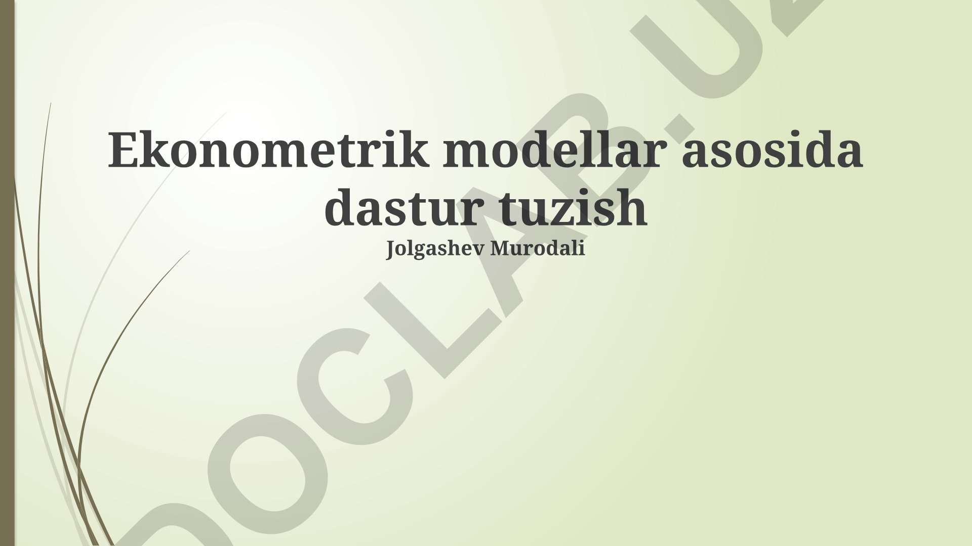 Ekonometrik modellar asosida dastur tuzish