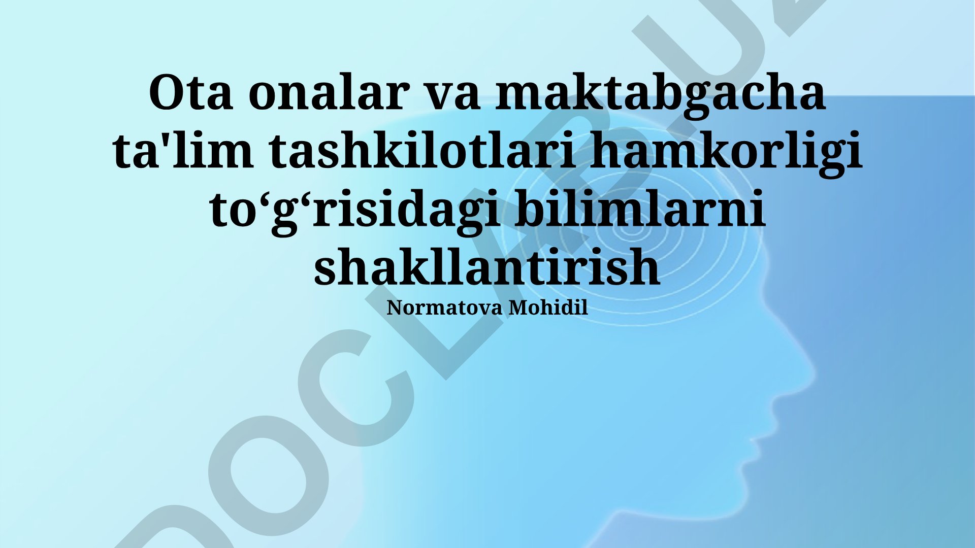 Ota-onalar va maktabgacha ta'lim muassasalari hamkorligi